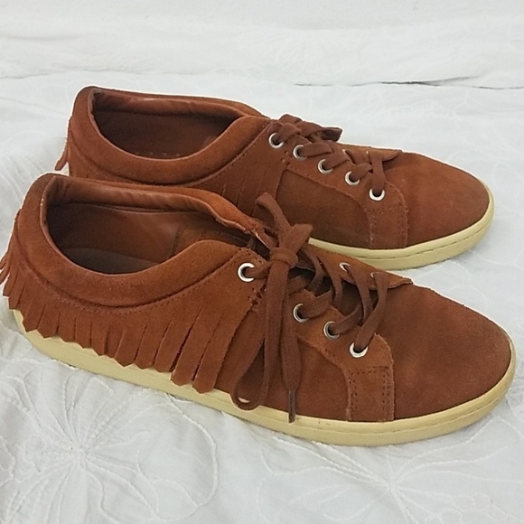 𝅺zara basic collect EU 37 leather fringe shoes US 7 - Picture 1 of 6